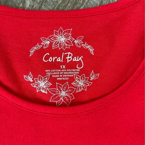 Coral Bay Baking Spirits Bright 3/4 Length Sleeve Top- Size 1X - Picture 2 of 6